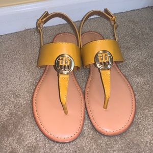 NWOT. Rare yellow TH sandals.